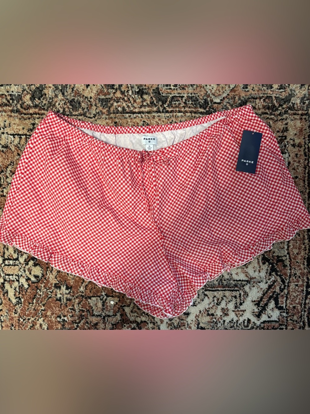 Parke xTarget Red and White Gingham Lounge Shorts